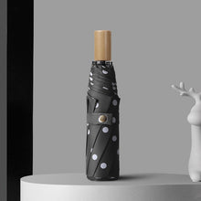 Load image into Gallery viewer, YADA brand High Quality Folding black Dot Umbrellas Charms Rain uv Round point Umbrella For Womens Windproof Umbrellas YS200056