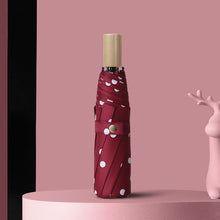 Load image into Gallery viewer, YADA brand High Quality Folding black Dot Umbrellas Charms Rain uv Round point Umbrella For Womens Windproof Umbrellas YS200056