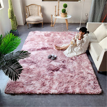 Load image into Gallery viewer, RULDGEE Silky Carpet Plush Tie Dye Mats Beautiful Shaggy Rugs Faux Fur Bedroom Floor Mats Living Room Alfombra Fluffy Area Rugs