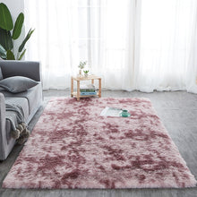 Load image into Gallery viewer, RULDGEE Silky Carpet Plush Tie Dye Mats Beautiful Shaggy Rugs Faux Fur Bedroom Floor Mats Living Room Alfombra Fluffy Area Rugs