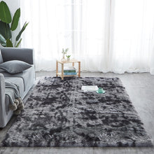 Load image into Gallery viewer, RULDGEE Silky Carpet Plush Tie Dye Mats Beautiful Shaggy Rugs Faux Fur Bedroom Floor Mats Living Room Alfombra Fluffy Area Rugs