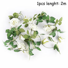 Load image into Gallery viewer, Silk Artificial Rose Vine Hanging Flowers For Wall Decoration Rattan Fake Plants Leaves Garland Romantic Wedding Home Decoration