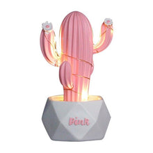 Load image into Gallery viewer, Ins Cactus LED Table Lamp Pink Cute Girl Heart Dream Star Lamp Small Creative Night Light Bedroom Decoration Children's Gift