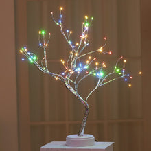Load image into Gallery viewer, LED Copper Wire Tree Shape Night Light Battery USB Firefly Tree Lamp Firework Touch Switch Control Table Lamp Home Decor