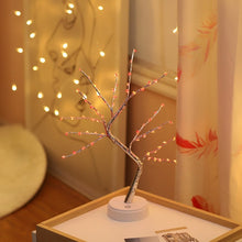 Load image into Gallery viewer, LED Copper Wire Tree Shape Night Light Battery USB Firefly Tree Lamp Firework Touch Switch Control Table Lamp Home Decor