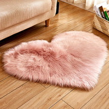 Load image into Gallery viewer, Shaggy Carpet Wool Faux Fluffy Mats Artificial Sheepskin Hairy Mat Love Heart Rugs NO Lint Carpet For Living Room 30x30/40x50cm