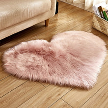 Load image into Gallery viewer, Shaggy Carpet Wool Faux Fluffy Mats Artificial Sheepskin Hairy Mat Love Heart Rugs NO Lint Carpet For Living Room 30x30/40x50cm