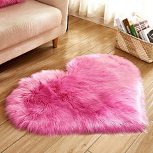 Load image into Gallery viewer, Shaggy Carpet Wool Faux Fluffy Mats Artificial Sheepskin Hairy Mat Love Heart Rugs NO Lint Carpet For Living Room 30x30/40x50cm