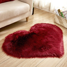 Load image into Gallery viewer, Shaggy Carpet Wool Faux Fluffy Mats Artificial Sheepskin Hairy Mat Love Heart Rugs NO Lint Carpet For Living Room 30x30/40x50cm
