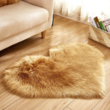 Load image into Gallery viewer, Shaggy Carpet Wool Faux Fluffy Mats Artificial Sheepskin Hairy Mat Love Heart Rugs NO Lint Carpet For Living Room 30x30/40x50cm