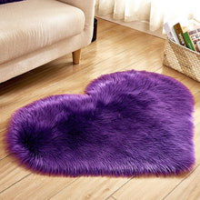 Load image into Gallery viewer, Shaggy Carpet Wool Faux Fluffy Mats Artificial Sheepskin Hairy Mat Love Heart Rugs NO Lint Carpet For Living Room 30x30/40x50cm