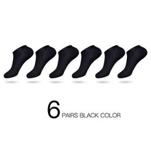 Load image into Gallery viewer, HSS Brand 100% Cotton Men Socks Summer Thin Breathable Socks High Quality No Show Boat Socks Black Short For Students 6Pairs/lot