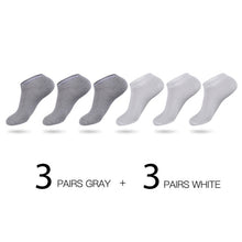 Load image into Gallery viewer, HSS Brand 100% Cotton Men Socks Summer Thin Breathable Socks High Quality No Show Boat Socks Black Short For Students 6Pairs/lot