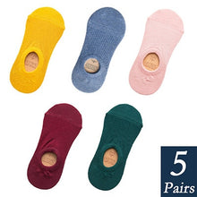 Load image into Gallery viewer, Women's Cotton Invisible No show Socks non-slip Summer Candy Solid Color Silicone Short Socks Fashion Cute Thin Ankle Boat Socks
