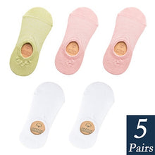 Load image into Gallery viewer, Women's Cotton Invisible No show Socks non-slip Summer Candy Solid Color Silicone Short Socks Fashion Cute Thin Ankle Boat Socks