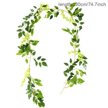 Load image into Gallery viewer, Silk Artificial Rose Vine Hanging Flowers For Wall Decoration Rattan Fake Plants Leaves Garland Romantic Wedding Home Decoration