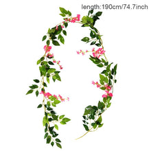 Load image into Gallery viewer, Silk Artificial Rose Vine Hanging Flowers For Wall Decoration Rattan Fake Plants Leaves Garland Romantic Wedding Home Decoration