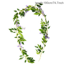 Load image into Gallery viewer, Silk Artificial Rose Vine Hanging Flowers For Wall Decoration Rattan Fake Plants Leaves Garland Romantic Wedding Home Decoration