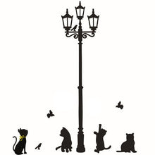 Load image into Gallery viewer, Wall Stick Decoration Pillow Home Decoration Cats Street Lamp Lights Stickers Wall Decal Removable Art Vinyl Decor наклейки обои
