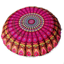 Load image into Gallery viewer, 43*43CM Round Indian Mandala Pattern Pillowcase Bohemian Cushion Cover Boho Floor Cushion Pillows Cover Case