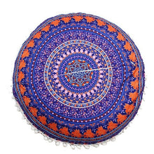 Load image into Gallery viewer, 43*43CM Round Indian Mandala Pattern Pillowcase Bohemian Cushion Cover Boho Floor Cushion Pillows Cover Case
