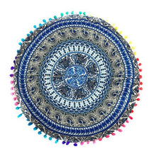 Load image into Gallery viewer, 43*43CM Round Indian Mandala Pattern Pillowcase Bohemian Cushion Cover Boho Floor Cushion Pillows Cover Case