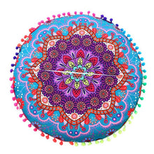 Load image into Gallery viewer, 43*43CM Round Indian Mandala Pattern Pillowcase Bohemian Cushion Cover Boho Floor Cushion Pillows Cover Case