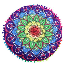 Load image into Gallery viewer, 43*43CM Round Indian Mandala Pattern Pillowcase Bohemian Cushion Cover Boho Floor Cushion Pillows Cover Case