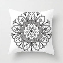 Load image into Gallery viewer, Fuwatacchi Black White Geometric Pattern Printed Pillow Case Mandala Style Cushion Cover Decorative Pillow For Sofa Car Bedroom
