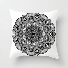 Load image into Gallery viewer, Fuwatacchi Black White Geometric Pattern Printed Pillow Case Mandala Style Cushion Cover Decorative Pillow For Sofa Car Bedroom