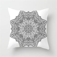 Load image into Gallery viewer, Fuwatacchi Black White Geometric Pattern Printed Pillow Case Mandala Style Cushion Cover Decorative Pillow For Sofa Car Bedroom