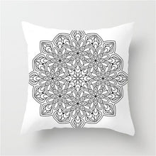 Load image into Gallery viewer, Fuwatacchi Black White Geometric Pattern Printed Pillow Case Mandala Style Cushion Cover Decorative Pillow For Sofa Car Bedroom
