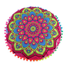 Load image into Gallery viewer, 43*43CM Indian Mandala Floor Pillows Round Bohemian Cushion Pillows Cover Case Cushions Textile Pillowcase New 2019