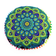 Load image into Gallery viewer, 43*43CM Indian Mandala Floor Pillows Round Bohemian Cushion Pillows Cover Case Cushions Textile Pillowcase New 2019