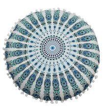 Load image into Gallery viewer, 43*43CM Indian Mandala Floor Pillows Round Bohemian Cushion Pillows Cover Case Cushions Textile Pillowcase New 2019
