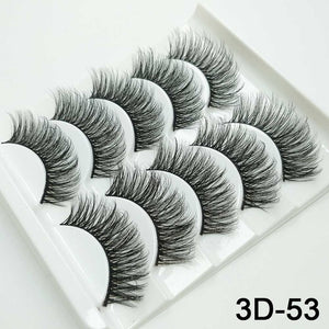 5/8 Pairs 3D Mink Hair Soft False Eyelashes Mixing Style Thick Lashes Handmade Soft Mink Eye Lashes Makeup Extension Tools