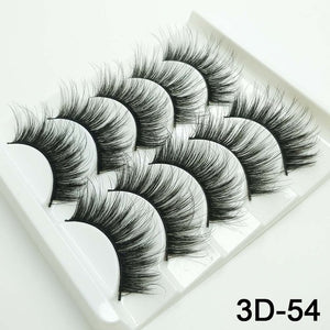 5/8 Pairs 3D Mink Hair Soft False Eyelashes Mixing Style Thick Lashes Handmade Soft Mink Eye Lashes Makeup Extension Tools