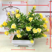 Load image into Gallery viewer, Artificial Green Plants Bonsai Plastic Rose Flowers Small Tree Pot Plant Potted Ornaments For Home Table Garden Decoration 52841
