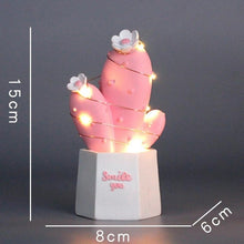 Load image into Gallery viewer, Ins Cactus LED Table Lamp Pink Cute Girl Heart Dream Star Lamp  Small Creative Night Light Bedroom Decoration Children's Gift
