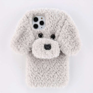 moskado Winter Warm Phone Cover For iPhone 11 X XR XS Max Soft TPU Back Case For iPhone 7 8 7Plus Plain Fluffy 3D Dog Phone Case