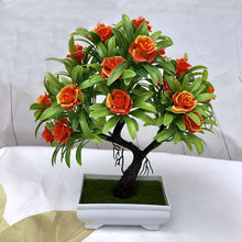 Load image into Gallery viewer, Artificial Green Plants Bonsai Plastic Rose Flowers Small Tree Pot Plant Potted Ornaments For Home Table Garden Decoration 52841
