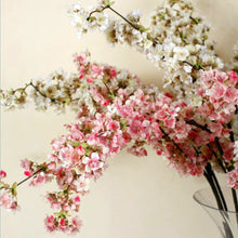 Load image into Gallery viewer, 5pcs Decorative Silk Cherry Blossom Artificial Flowers Wedding Decoration Fake Sakura Peach Flower Centerpieces Home Decor
