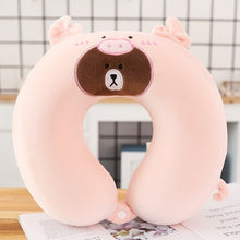Load image into Gallery viewer, Cute cartoon adult u-shaped pillow U-shaped neck pillow student office cervical vertebra head pillow aircraft travel pillow
