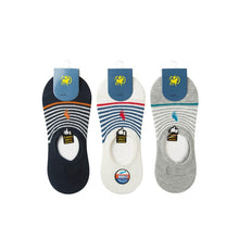 Load image into Gallery viewer, Fashion leisure Cotton Socks Men Of Deodorant Men's Stealth Shallow Mouth Sock Stripe embroidery 3 pairs sexy short socks men
