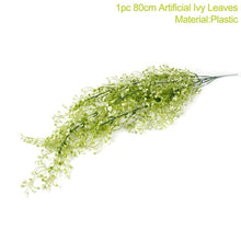 Load image into Gallery viewer, FENGRISE 80cm 1pcs Artificial Flowers Vine Ivy Leaf Fake Plant Artificial Plants Green Garland Home Wedding Party Decoration
