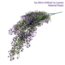Load image into Gallery viewer, FENGRISE 80cm 1pcs Artificial Flowers Vine Ivy Leaf Fake Plant Artificial Plants Green Garland Home Wedding Party Decoration
