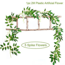 Load image into Gallery viewer, FENGRISE 80cm 1pcs Artificial Flowers Vine Ivy Leaf Fake Plant Artificial Plants Green Garland Home Wedding Party Decoration
