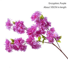 Load image into Gallery viewer, yumai 105cm Fake Cherry Blossom Tree 3 fork Sakura Branch Artificial Flower Silk Wedding Background Wall Decoration Flowers
