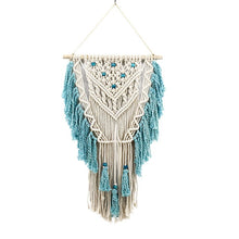 Load image into Gallery viewer, Hand Knotted Macrame Wall Art Handmade Cotton Bohemian Wall Hanging Tapestry With Tassel Boho Wedding Best Dorm Room Decoration
