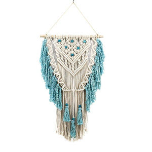 Hand Knotted Macrame Wall Art Handmade Cotton Bohemian Wall Hanging Tapestry With Tassel Boho Wedding Best Dorm Room Decoration
